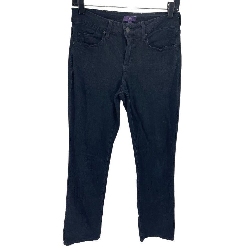 NYDJ Womens Mini Boot Jeans Cotton Stretch Mid Rise Pocket Black Size 4